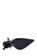 Women's Burgundy Ankle Buckle Thin Heel Patent Leather Shoes | Derimod