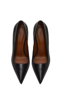 Woman Black Thin-Heeled Leather Stiletto | Derimod