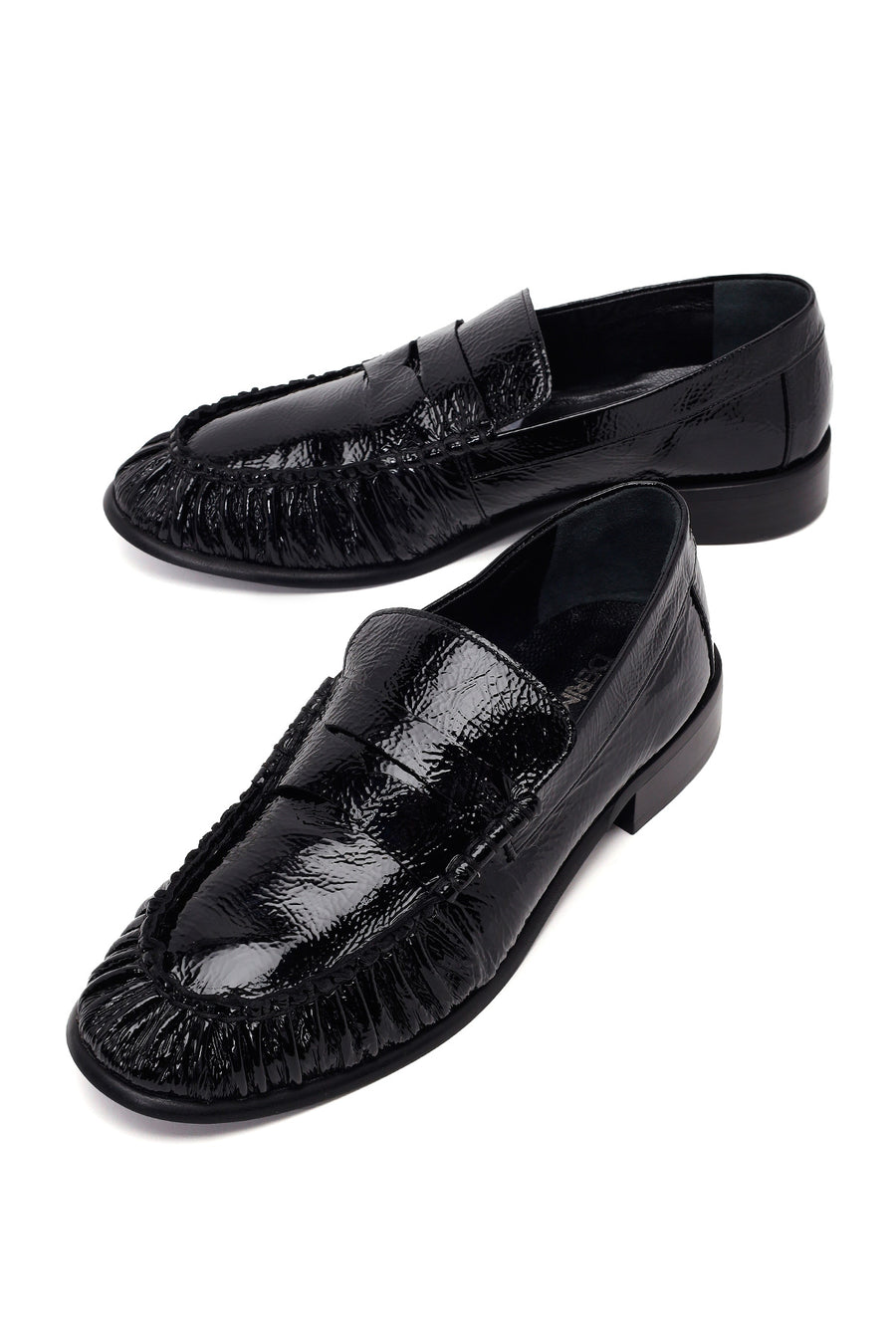 Kadın Siyah Deri Maskülen Loafer