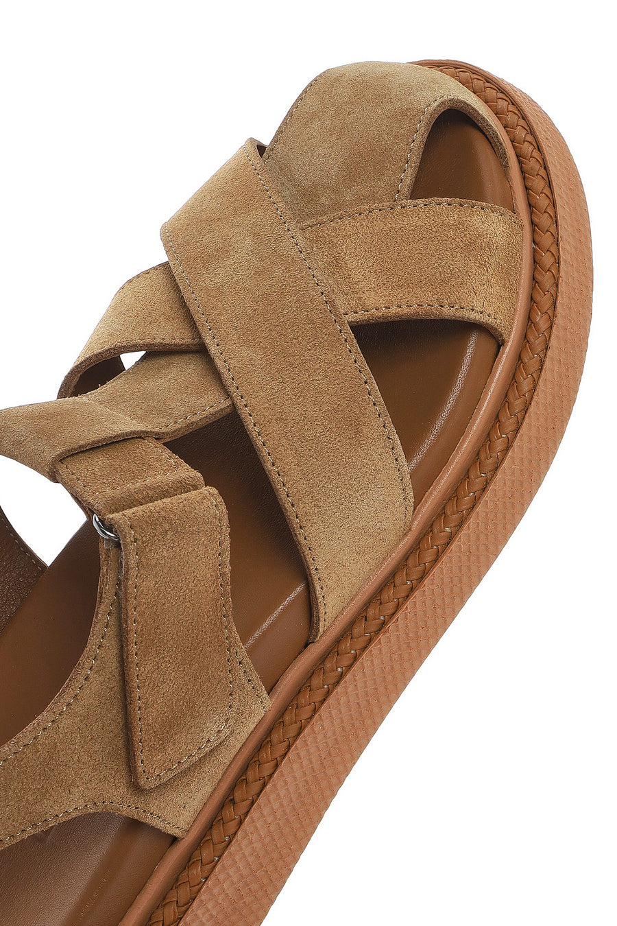 Women's Tan Suede Leather Sandals