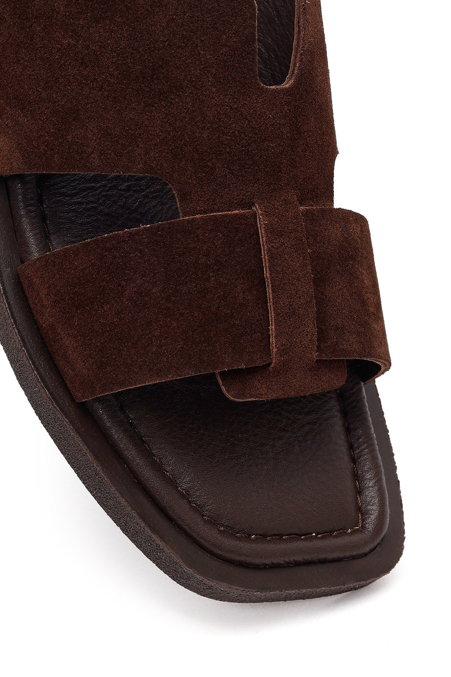 Women's Brown Suede Leather Slippers