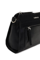 Woman Black Long-Strap Patterned Crossbody Bag | Derimod