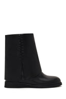 Woman Black Leather Boots | Derimod