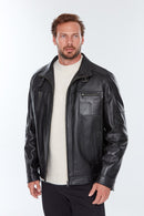 Muller Men's Black Leather Jacket | Derimod