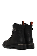Harley Davidson Woman Black Camiel Zip Closure Leather Boots | Derimod