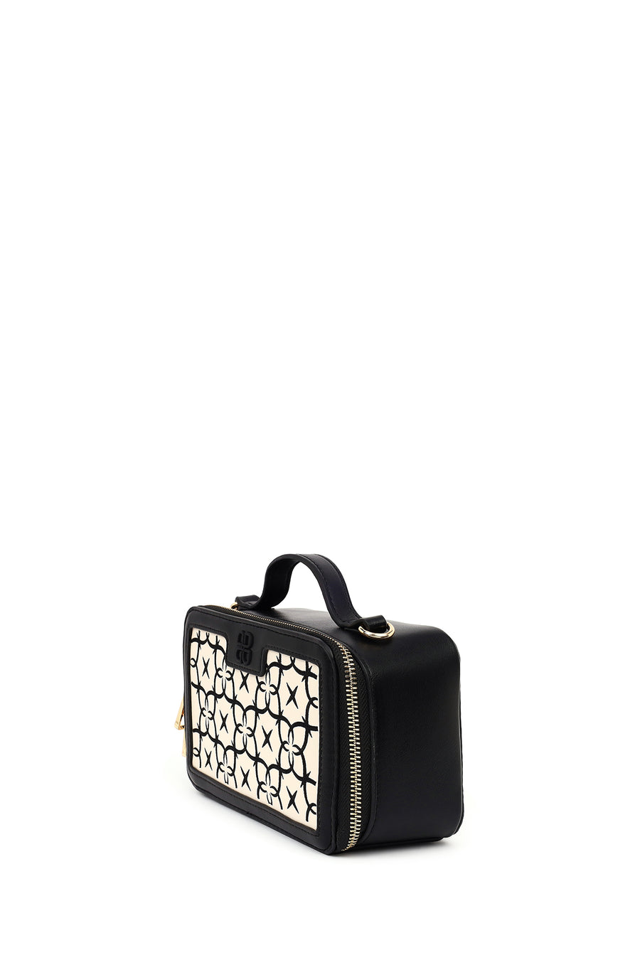 Women's Black Long Strap Printed Shoulder Bag