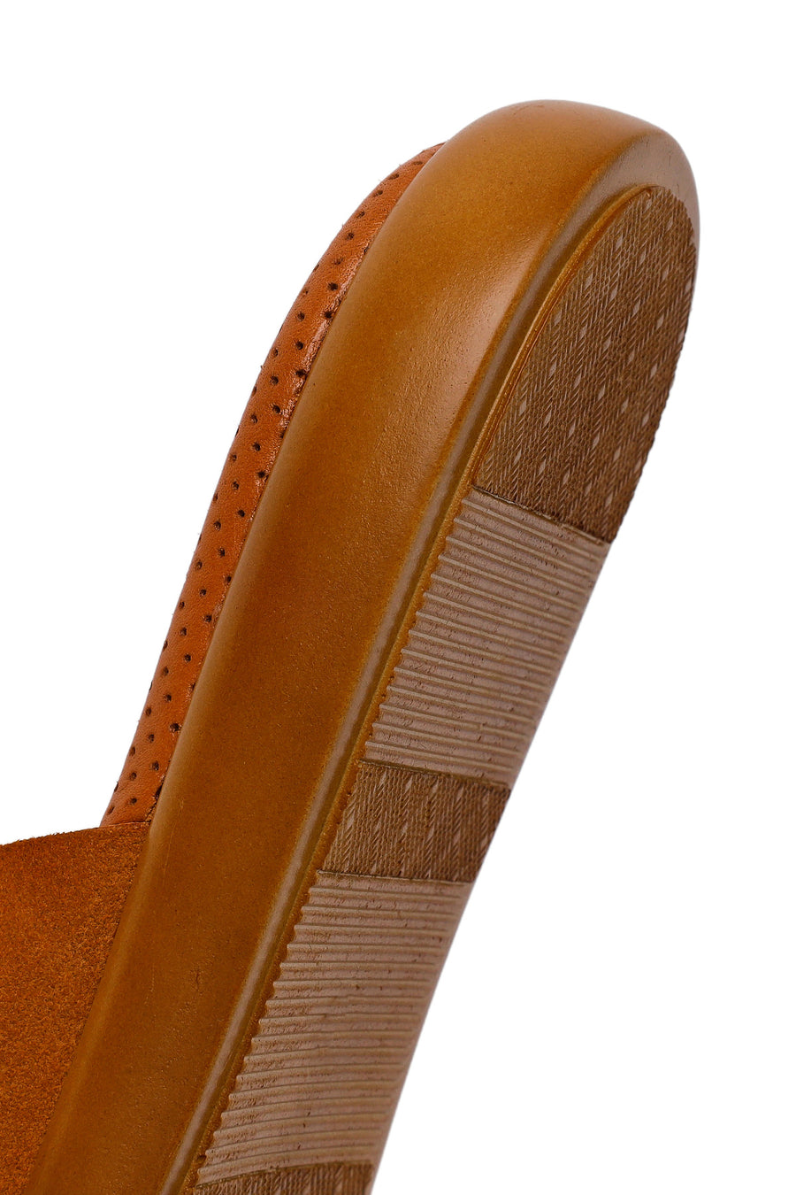 Woman Tan Suede Leather Slippers