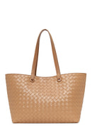 Woman Beige Printed Shoulder Bag | Derimod