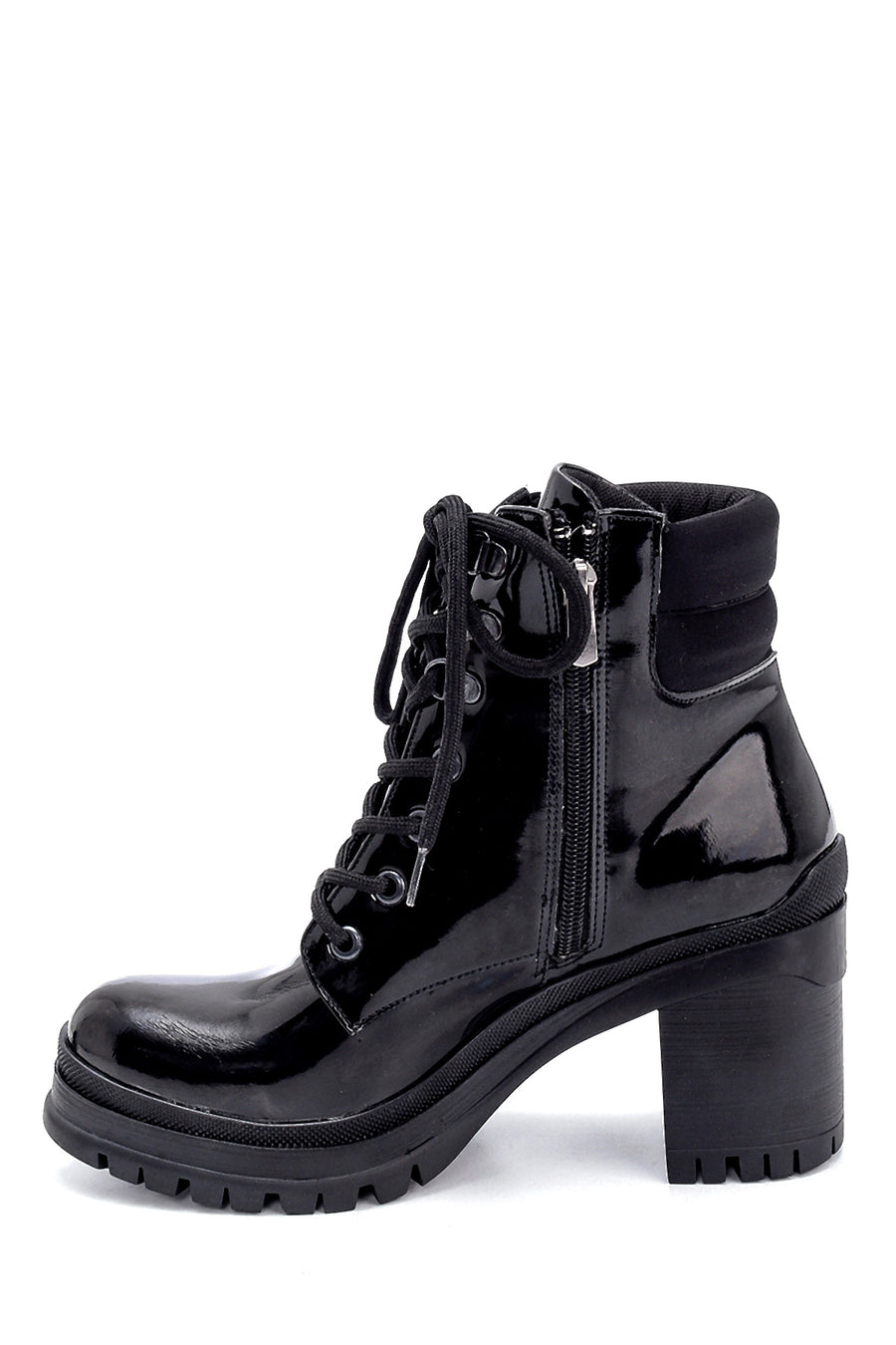 Women's Patent Leather Heeled Boots