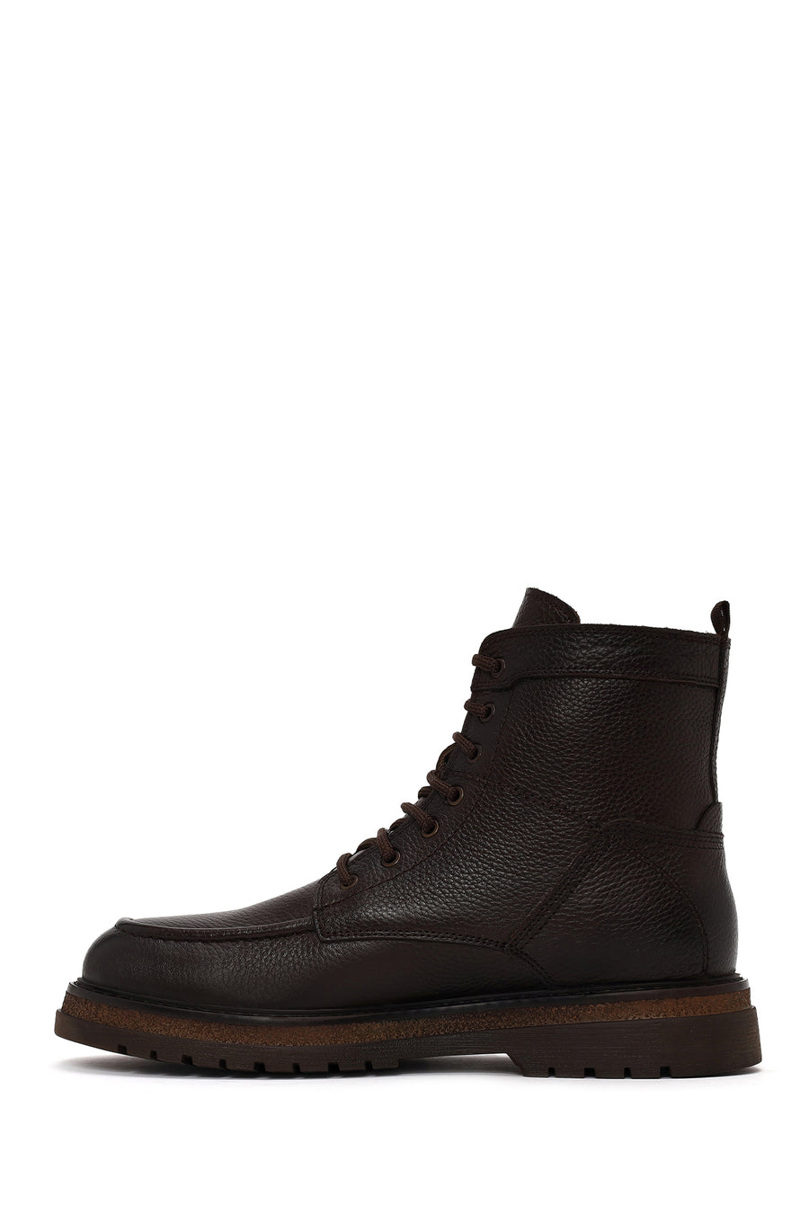 Male Brown Lace-up Leather Casual Boots