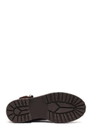 Women's Brown Zippered Suede Leather Boots | Derimod