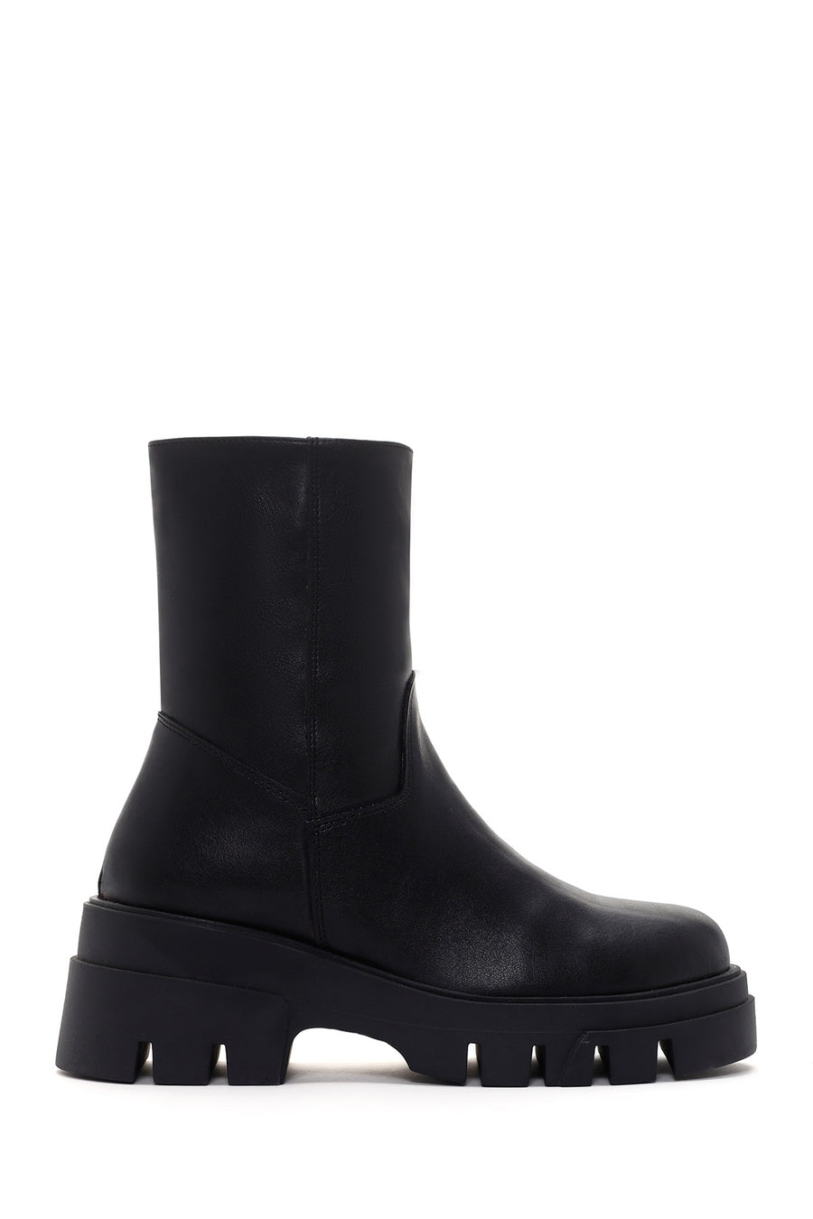 Women's Black Thick Soled Zippered Casual Boots 23WFE222018 | Derimod