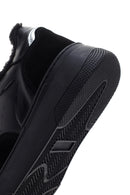 Women's Black Thick Sole Furry Leather Sneaker | Derimod