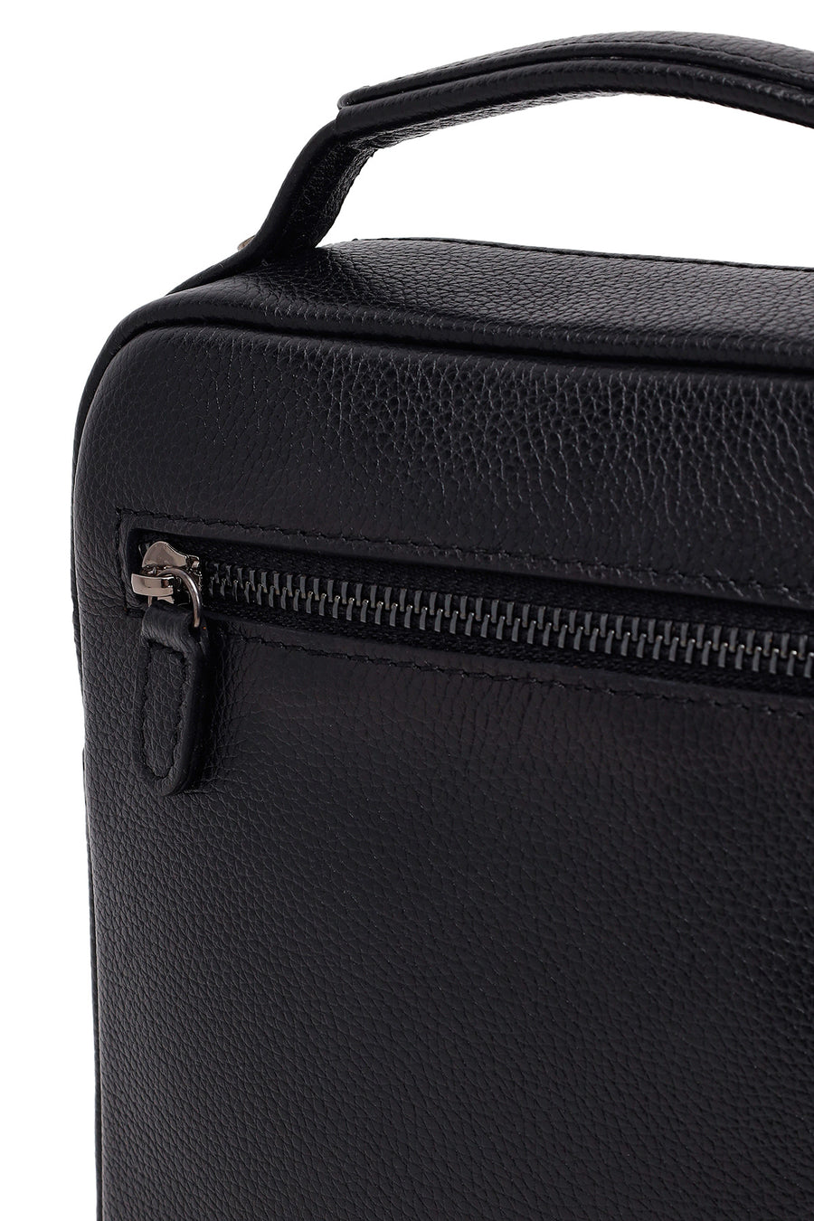 Male Black Long Strap Leather Handbag