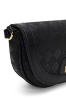 Woman Black Long-Strap Printed Mini Crossbody Bag | Derimod