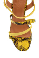 Women's Yellow Thick Heeled Sandals | Derimod