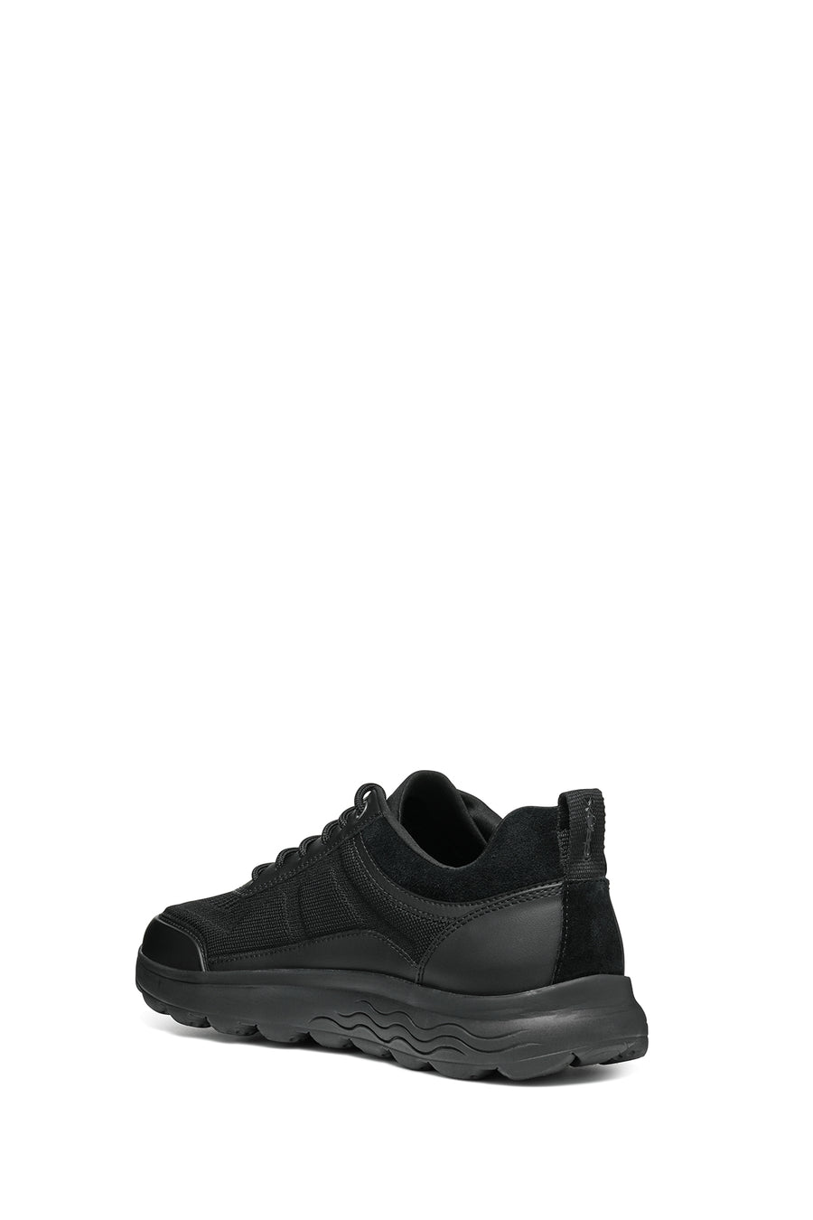 Geox Men's Black Spherica Lace-up Leather Sneaker