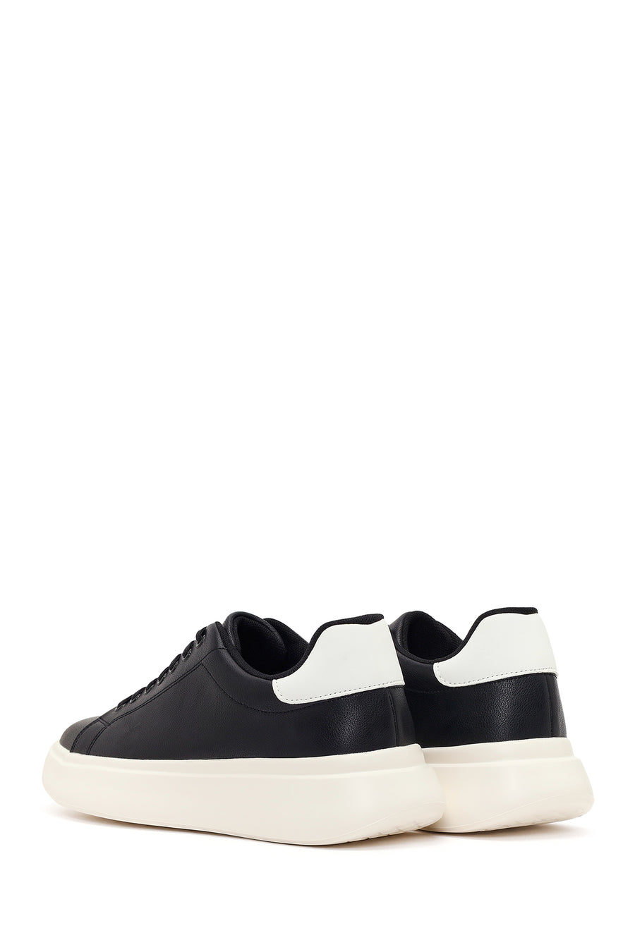 Erkek Siyah Bağcıklı Kalın Tabanlı Sneaker