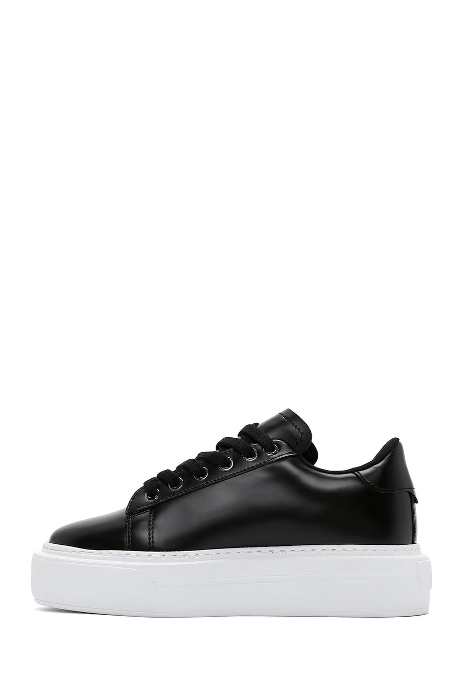 Women's Black Stone Thick Soled Sneaker