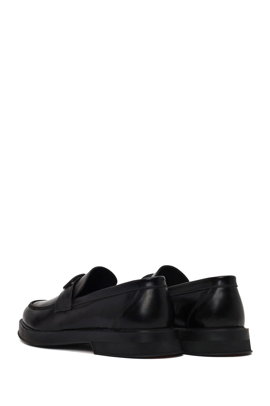 Erkek Siyah Tokalı Deri Casual Loafer