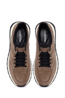Male Mink Lace-up Thick-soled Nubuck Leather Casual Sneaker | Derimod