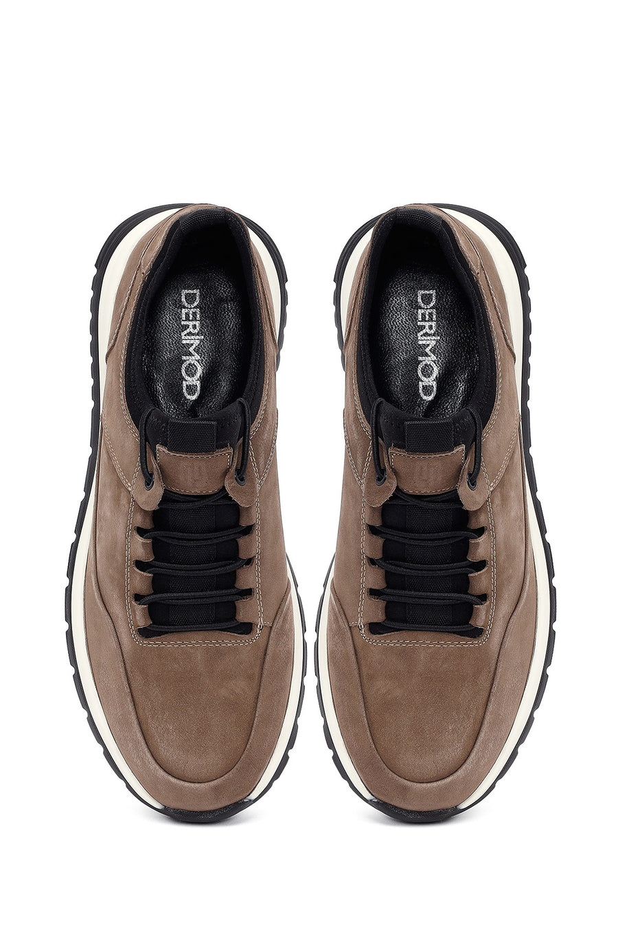 Male Mink Lace-up Thick-soled Nubuck Leather Casual Sneaker