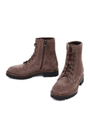 Women's Mink Zipper Thick Sole Suede Leather Ankle Boots | Derimod