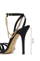 Woman Black Ankle-Strap Buckled High Thin-Heel Sandal | Derimod