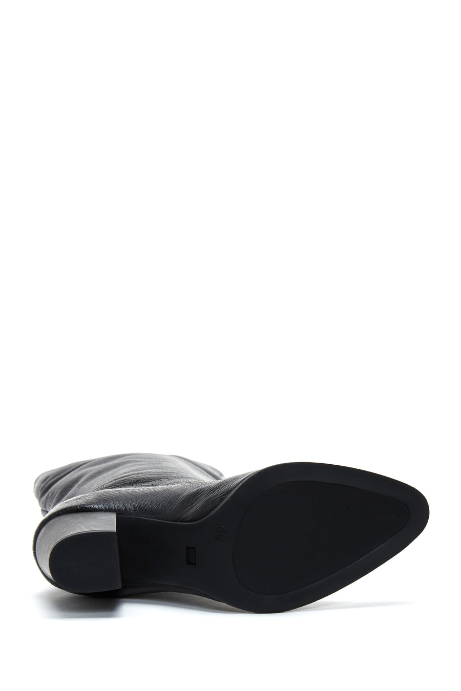 Women's Black Heeled Leather Boots