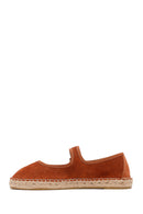 Women's Orange Strappy Suede Espadrilles | Derimod