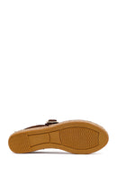 Women's Brown Strap Suede Leather Espadrilles | Derimod
