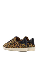 Women's Brown Lace-Up Patterned Suede Leather Sneakers | Derimod