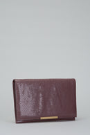 Snake Patterned Women's Purple Leather Portfolio | Derimod