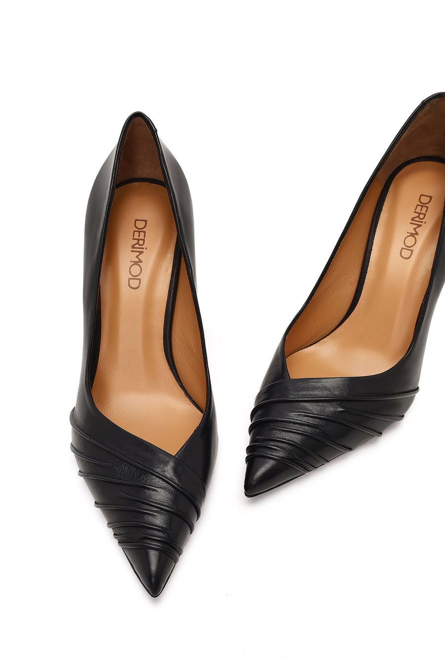 Women's Black Thin Heeled Leather Stiletto