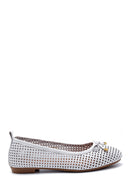 Women's Leather Bow Detailed Ballerinas | Derimod