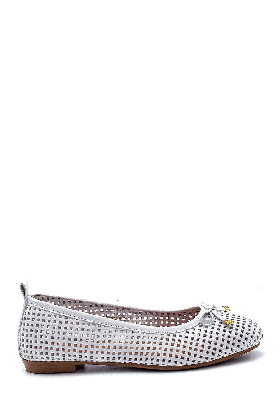 Women's Leather Bow Detailed Ballerinas 21SFD350018 | Derimod