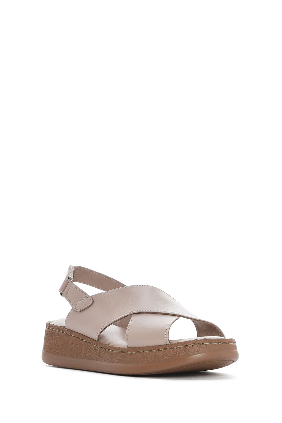 Women's Mink Strapped Thick Soled Leather Comfort Sandals