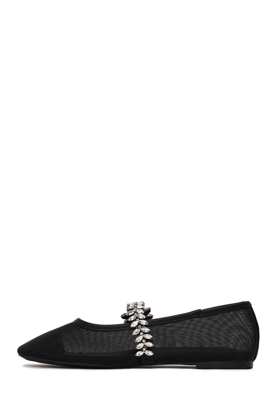 Woman Black Embellished Ballet Flat