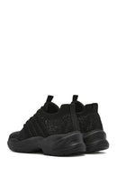 Derimod Zero Women's Black Lace-Up Stone Fabric Sneakers | Derimod