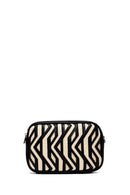 Women's Black Long Strap Patterned Crossbody Bag | Derimod