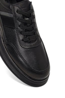 Men's Black Lace-Up Leather Casual Sneaker | Derimod