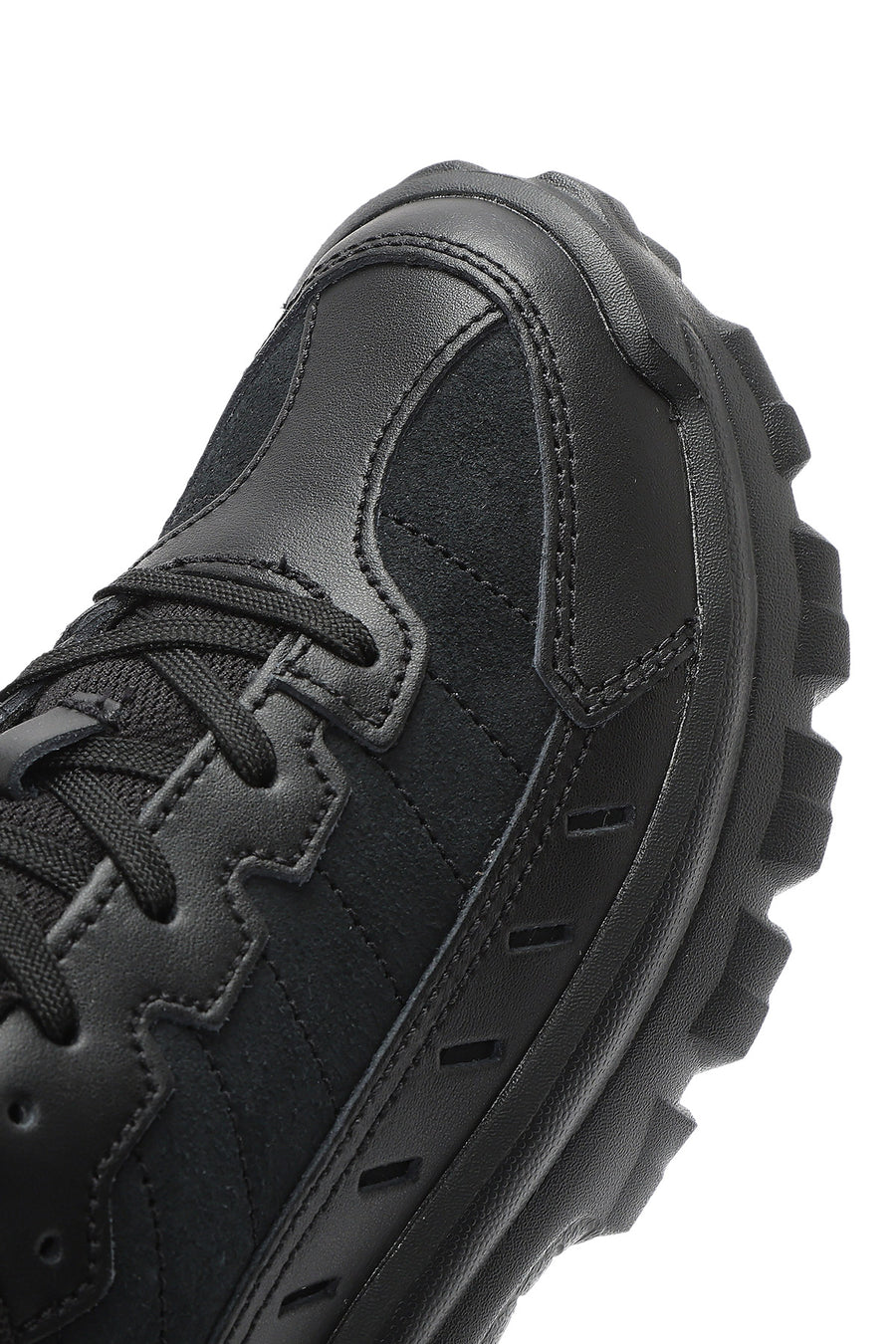 Caterpillar Men's Black Intruder Essential Lace-Up Chunky Sole Leather Sneaker