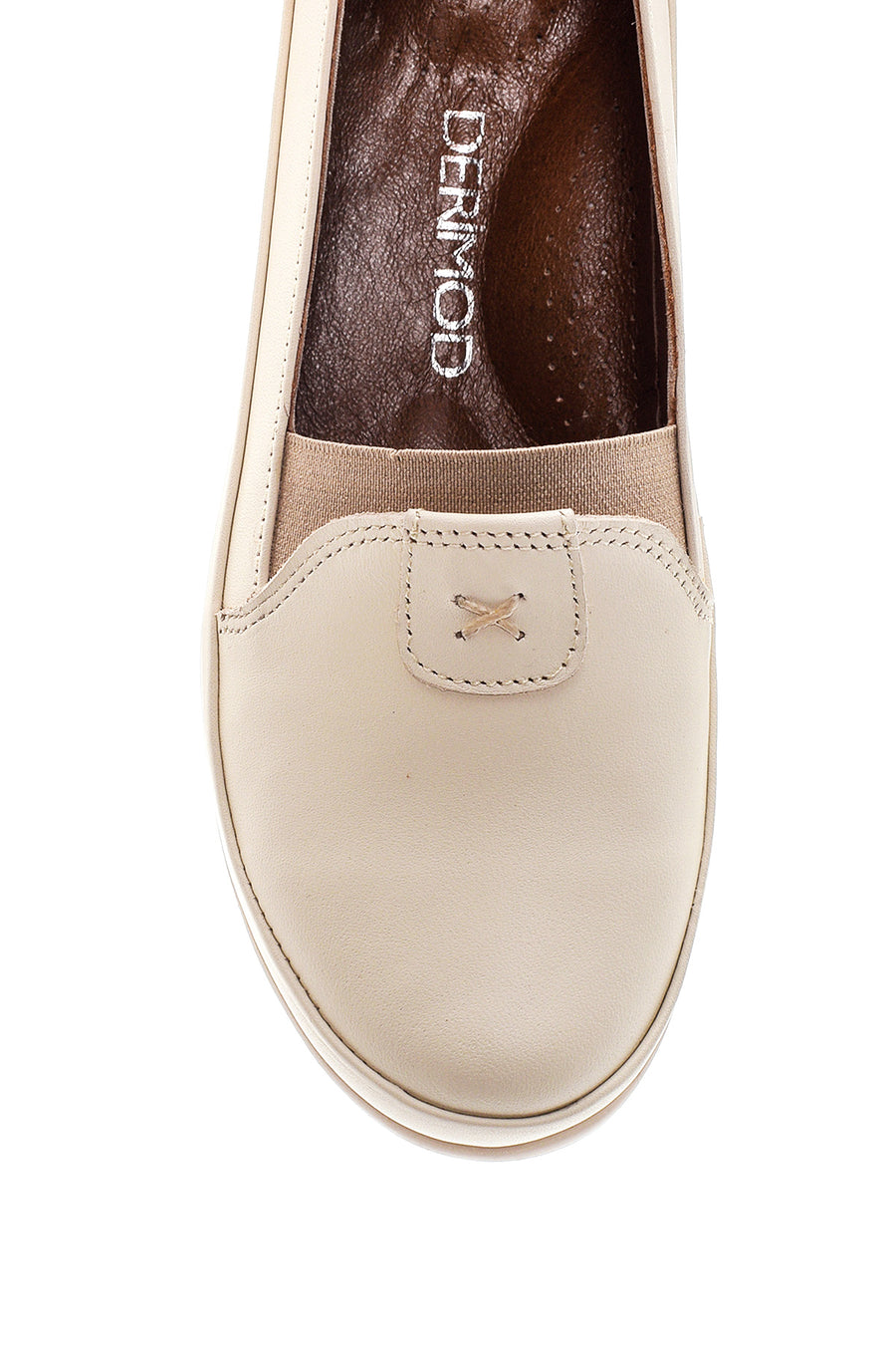 Women's Beige Leather Comfort Loafer