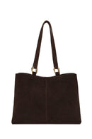 Woman Brown Suede Casual Bag | Derimod