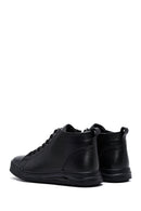 Male Black Zip Closure Leather Sport Boots | Derimod