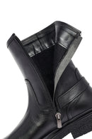 Woman Black Zippered Leather Boat | Derimod