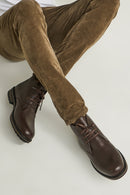 Lace-Up Men's Leather Boots | Derimod