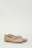 Women's Leather Ballerinas with Chain | Derimod