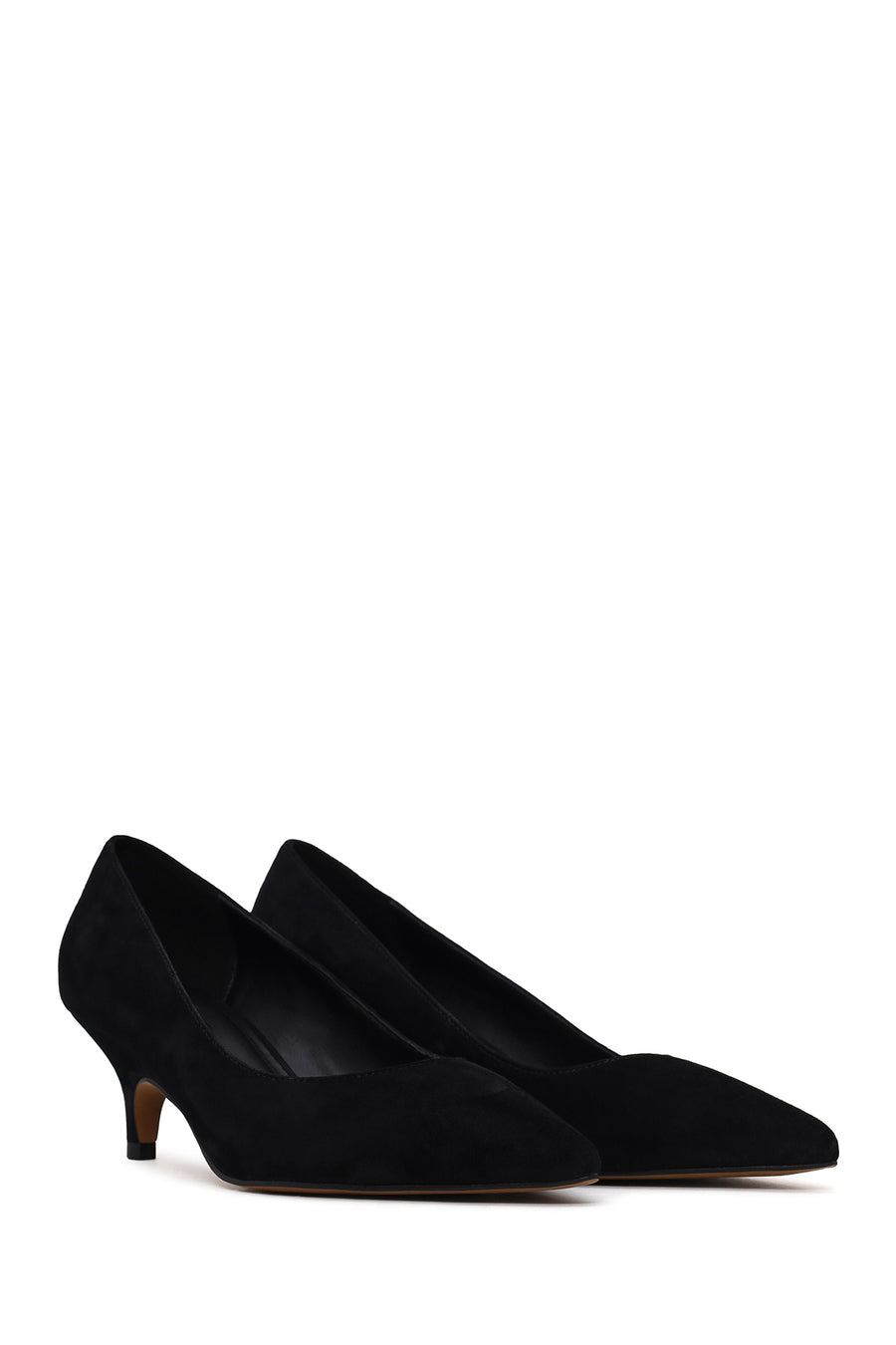 Kadın Siyah Kısa İnce Topuklu Süet Deri Stiletto