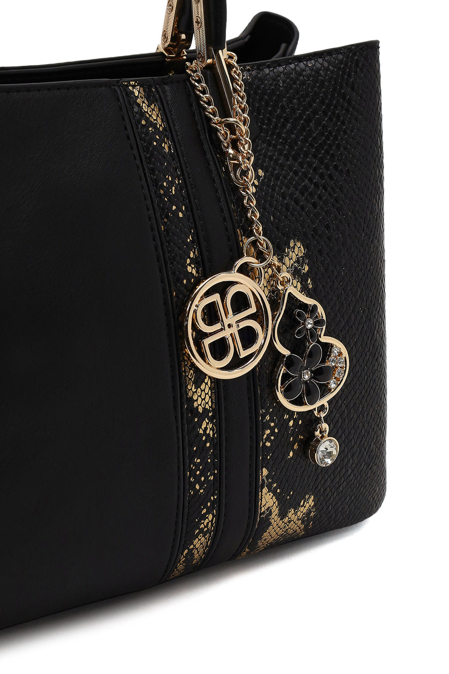 Woman Black Printed Long-Strap Shoulder Bag